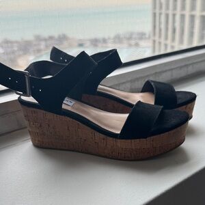 NWT: Steve Madden Black Platform Wedge